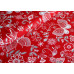 10cm Baumwolldruck SCARLET STITCHES BY HENRY GLASS  Schmetterlinge u. Blumenranken auf Rot (Grundpreis € 17,00/m) 